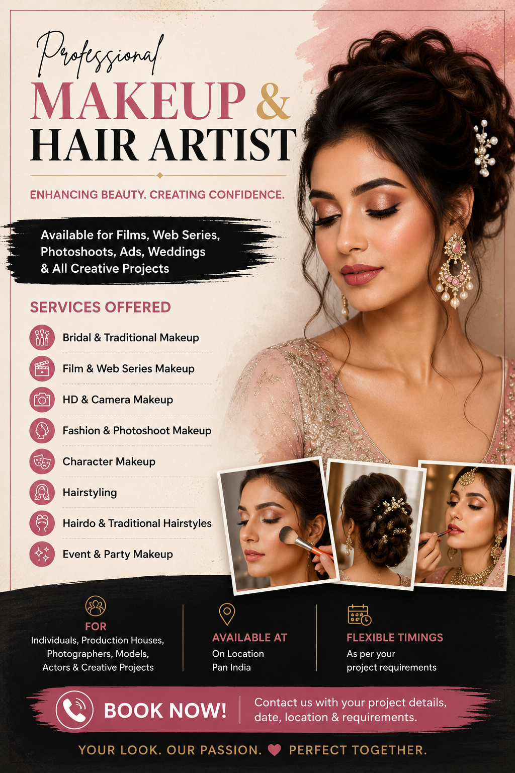 Makeup & Hair Artist Available for Films, Web Series & Photoshoots